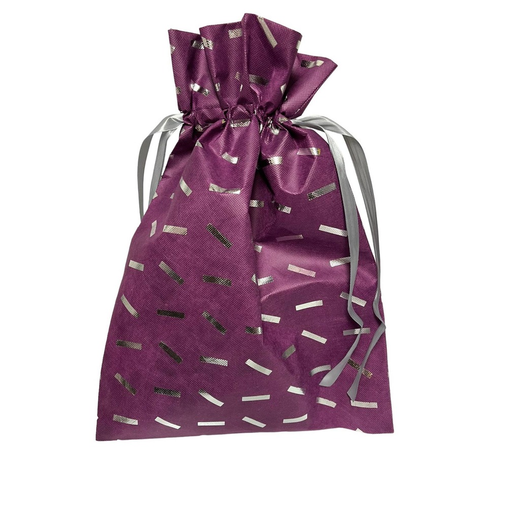 25 x Large 18" Purple Fabric Gift Bags w/ Silver Ribbon | Christine Taylor CTC - Picture 2 of 13